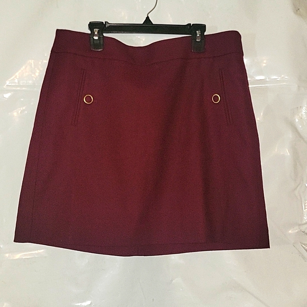 LOFT Burgundy Mini Skirt